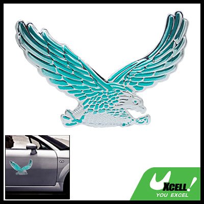 Silvery Green 3D Eagle Car Auto Badge Emblem Sticker