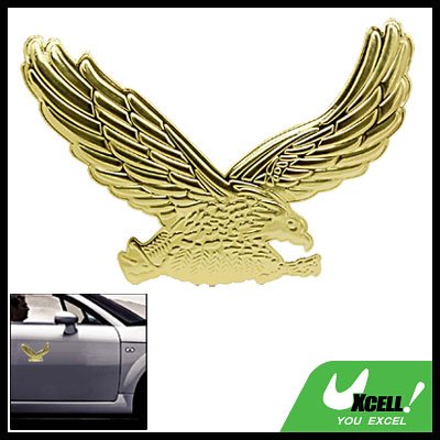 Golden 3D Eagle Shaped Car Auto Badge Emblem Sticker
