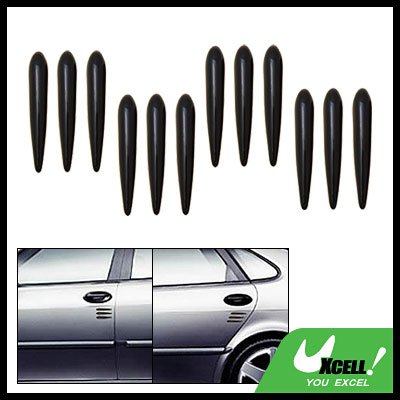Black 12 Pieces Car Door Decorative Sticker Guard (YI-46)