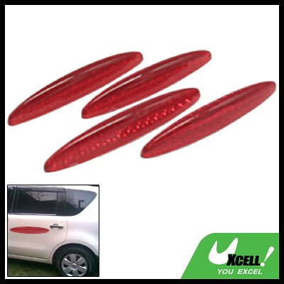 Glary Transparent Red Car Door Guard Set 4 Pieces (HL-6118)