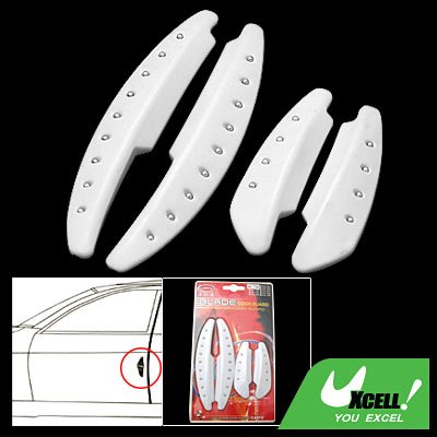 White 4 Pieces Car Door Decorative Sticker Guard (AC-710)