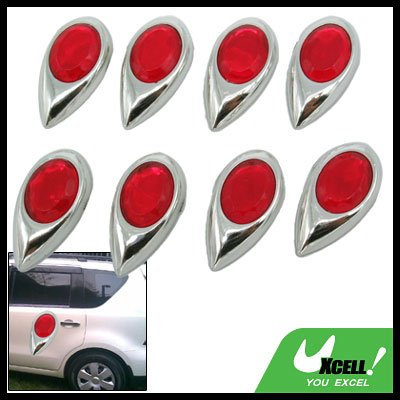 8 Pieces Red Dewdrop Shaped Car Door Bumper Mirror Guard (GZ-086)