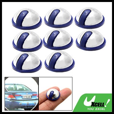 Mini Round Car Door Decorative Sticker Protector Guard Silvery and Purple 8PCS