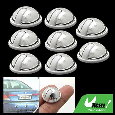 8 Piece Silvery Round Car Door Decorative Sticker Protect Guard