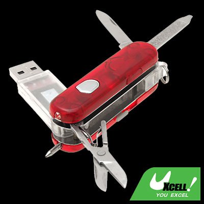 Multifunction Ball Pen 1GB USB Flash Memory Stick Drive with Scissors and Knife Set
