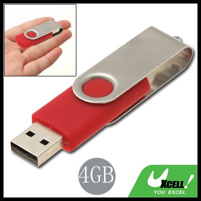 4GB USB 2.0 Flash Memory Stick Drive Pen with Swivel Lid