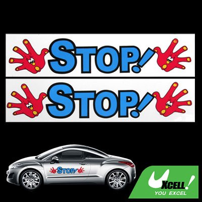 Warning STOP Racing Car Auto Decal Bumper Sticker