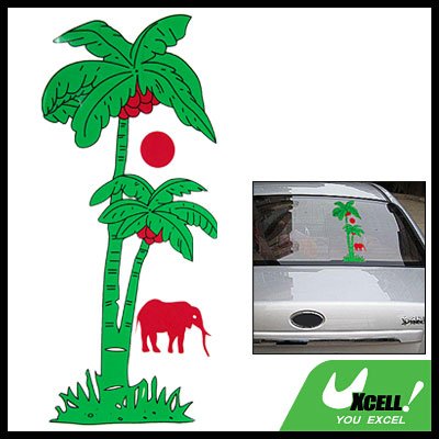 Car Decal Sticker Coconut Tree & Elephant Racing Logo