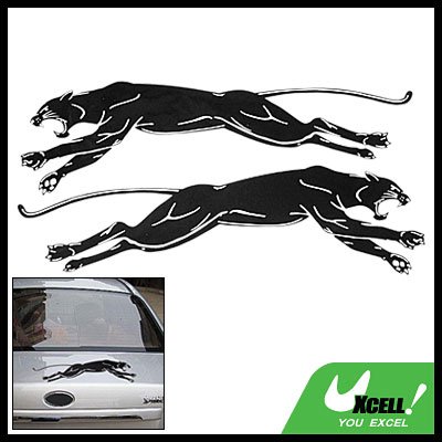 Black Leopard Car Racing Logo Decorative Decal Sticker