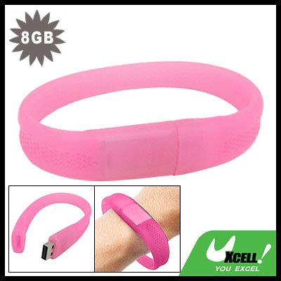 8GB Pink Bracelet Wrist Band USB Drive Flash Memory Stick