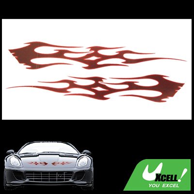 Red Fire Auto Motor Decal Car / Truck Window Sticker