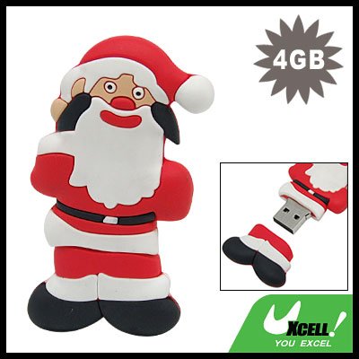 4GB USB 2.0 Double-Face Santa Claus Flash Memory Stick Drive