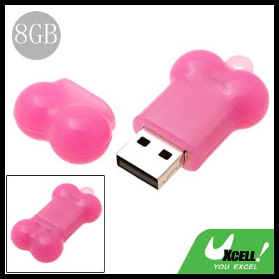 Mini 8GB Pink Bone USB 2.0 Flash Pen Drive Memory Stick