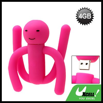 Purple Pink Flexible Rubber Puppet 4GB USB Flash Memory Stick