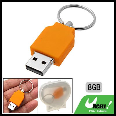 8GB Yellow Keyring Portable USB Flash Memory Stick