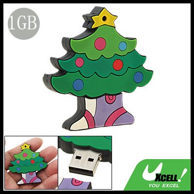 1GB Christmas Tree USB Flash Memory Drive Stick Storage