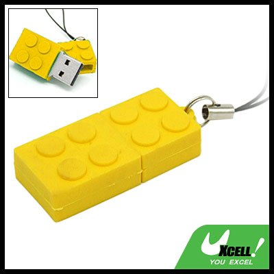 Brick 2GB Mini USB Flash Memory Stick Drive w/ Phone Strap