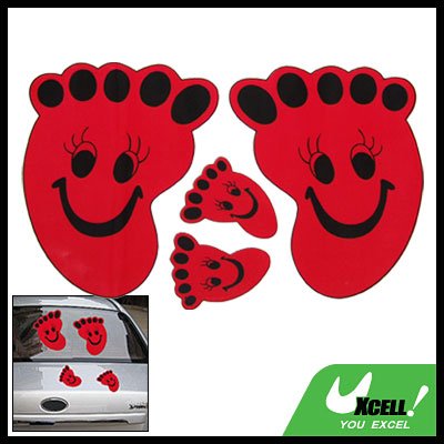 Red Footprint Vinyl Decal Car Vehicle Window Sticker