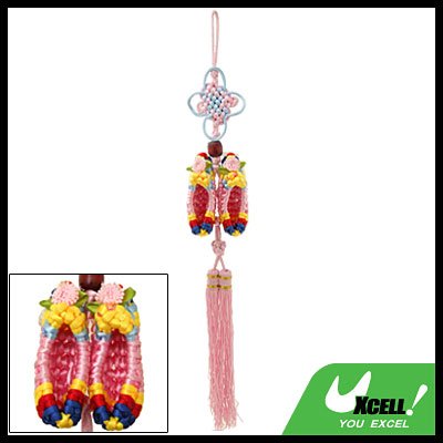 Embroidery Chinese Knot Home Car Ornament Pendant Pink