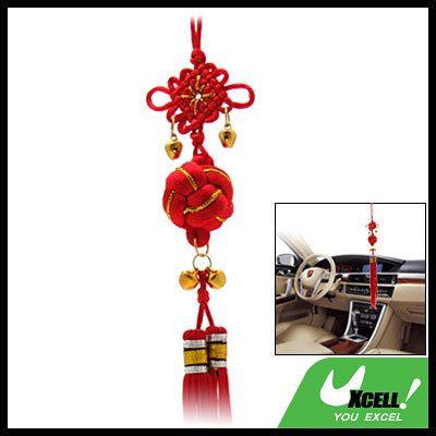 Oriental Ball Chinese Knot Tassel Ornament with Bells