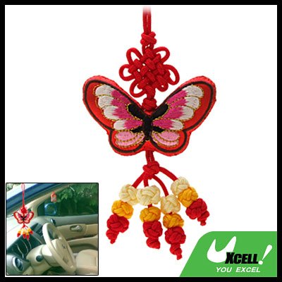 Red Butterfly Embroidery Chinese Knot Oriental Ornament