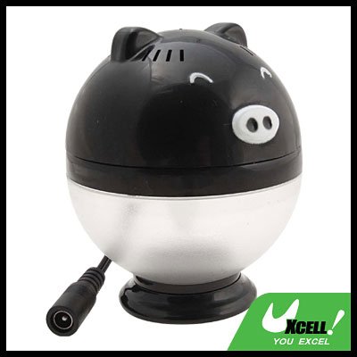 Car USB Oxygen Ion Air Freshener Purifier Filter Black Pig