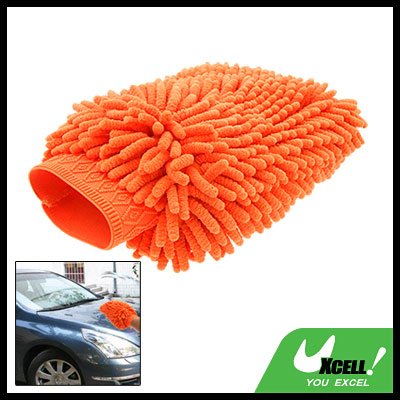 Orange Microfiber Car Washing Cleaning Glove Wash Mitt