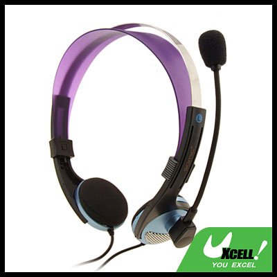 3.5mm PC Computer Headset Headphone Microphone Sky Blue