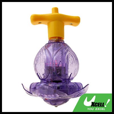 Mini Purple Lotus Plastic Electronic Flashing Peg-Top Toy
