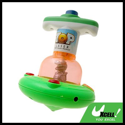 Dinosaur Peg-top Top Toy Green with Color Flash Light for Kids