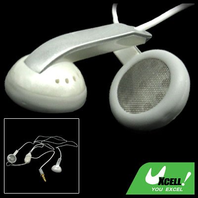 White Silvery Golden-plated Plug Headphone Earphone for PC MP3 MP4