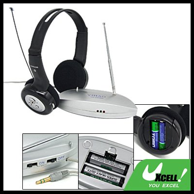 Wireless Stereo Headphone Headset with FM Radio for TV PC