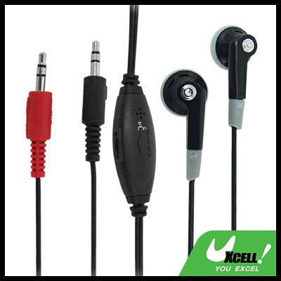 3.5mm Volume Adjustable PC On Line Chat Microphone Earphone Headphones