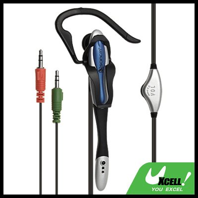 Single Side PC Internet Earphone Headphone Microphone with Ear Hook