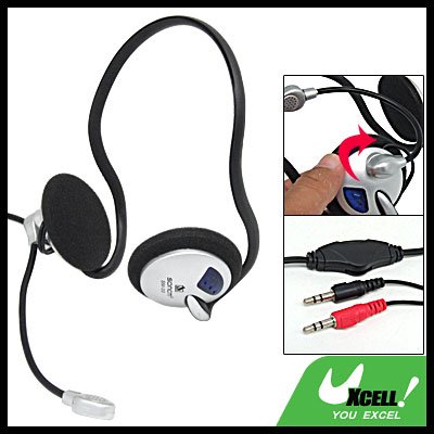 Slim PC Computer Stereo Headphone Headset Mic for Skype