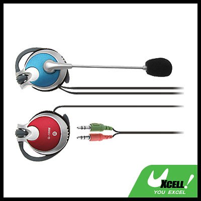 3.5mm PC Computer Headphone Headset Mic with Ear-Hook