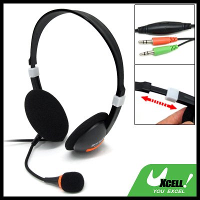 Computer PC Overhead Microphone Headphone Headset