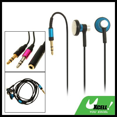 3.5mm Stereo Earphone with Adapter Cable for MP3 MP4 PC