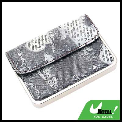 Fancy Free Design Business Card Case Holder - Grey & White Pattern