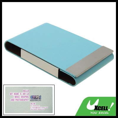 Fashionable Green Sleek Leather Magnetic Flip Cover Business Card Case Holder