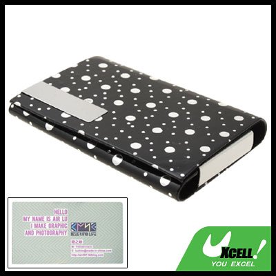 Exquisite Black Hard Leather Business Card Case Holder