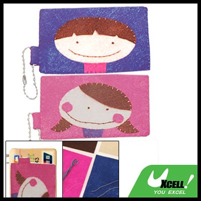 Elegant DIY Stitch Couple Business Bank Card Case Cover
