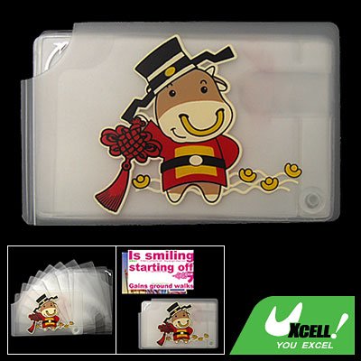 Cartoon Cow Business Credit Card Case Holder for 10 Pcs