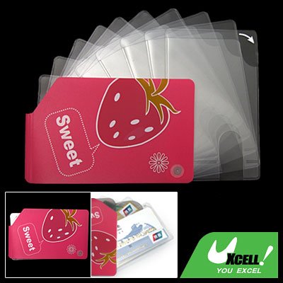 Strawberry Plastic Business Credit Card Case Cover Holder Pink