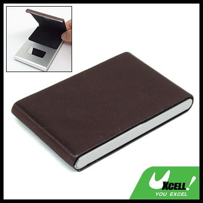 Vertical Leather Surface Magnetic Business Name Card Case