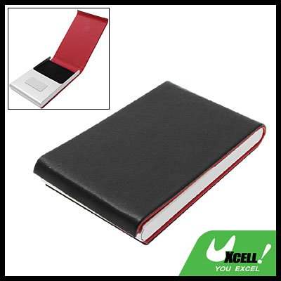 Black Vertical Leather Surface Magnetic Business Card Case