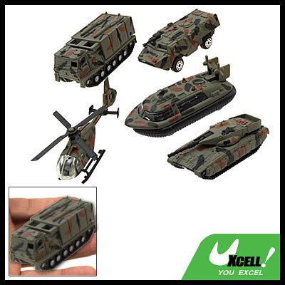 Mini Camouflage Army Force Helicopter Tank Armored Car Kid's Toy