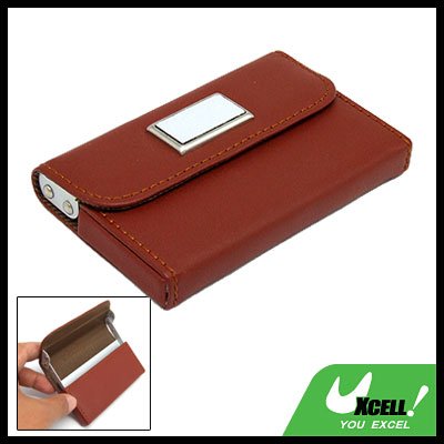 Leather Surface Aluminum Business Name Card Holder Case