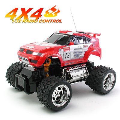 Toy Car - Radio Remote Control 4x4 Cross Country Vehicle 1:32 Red "Thunder 2"