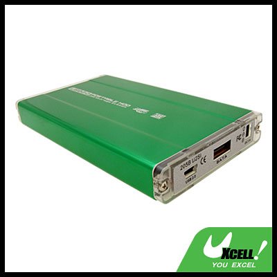Green USB 2.0 2.5" SATA HDD External Enclosure Hard Drive Case Box